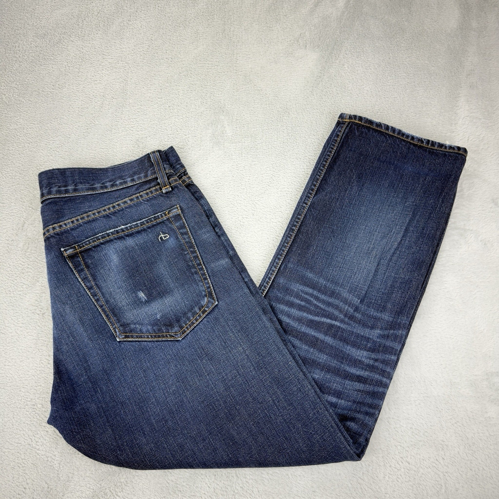 Rag Bone RB15x Slim Straight Men’s Size 32 W X 26 L Zipper Fly Dark Blue Jeans